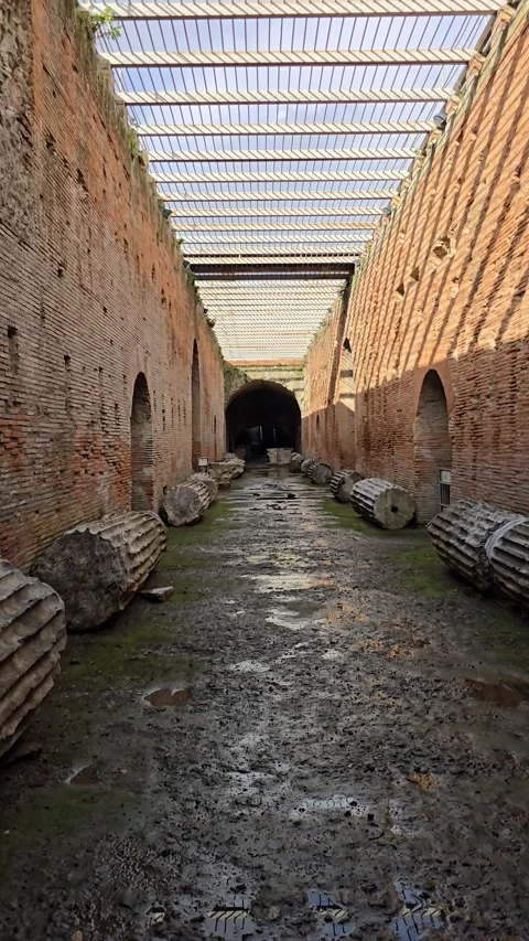 Walking the Gladiators' Path: Flavian Amphitheater, Pozzuoli Stock-Footage 295077704
