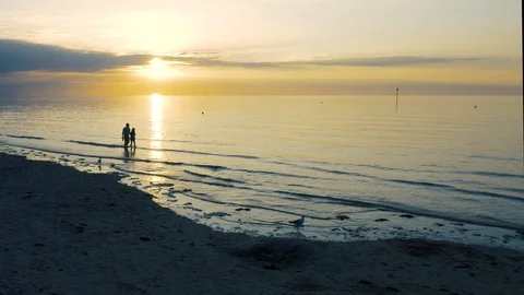 Walking in the glow of the sunset Stock Footage 94617518