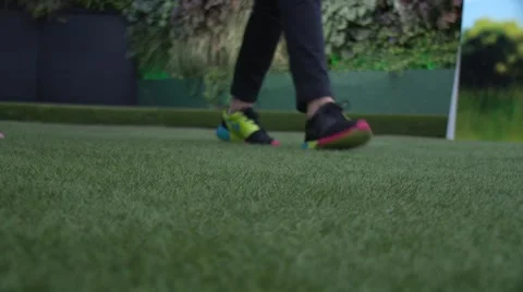 Walking on grass Video stock 53272845