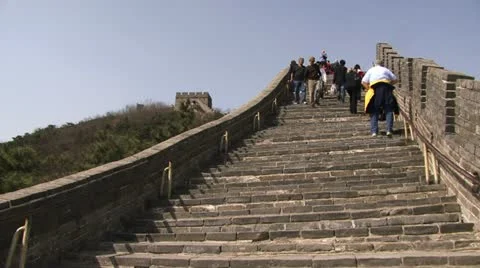 Walking the great wall of china Видео 11304634