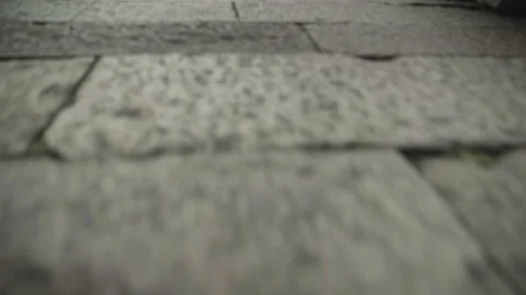 Walking on the green stone road in ancient China. Stock Footage 172053533
