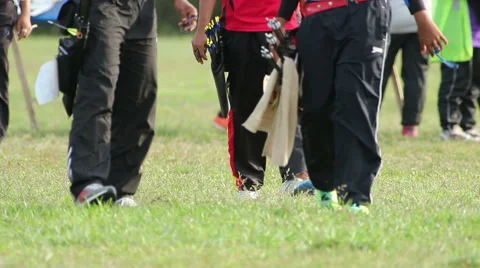 Walking in Group Stock Footage 46623649