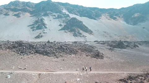 Walking in Haleakala Craters Stock Footage 81352165