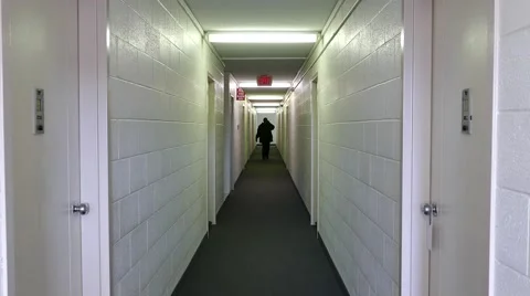 Walking in hallway Video stock 49642708