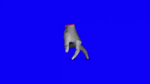 Walking Hand Gesture on Blue Screen VFX Element Overlay Wednesday The Thing Stock Footage 276415658