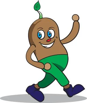 Walking Happy Peanut Man Stock Illustration