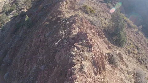Walking hiking with GoPro Camera on a Mountain Ararat rocky Path in Armenia Stock Footage 86451189