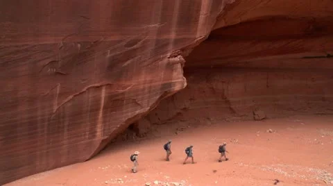 Walking hiking through red rock canyon. Western U.S. Hikes, Canyons, Deserts Video stock 11263233
