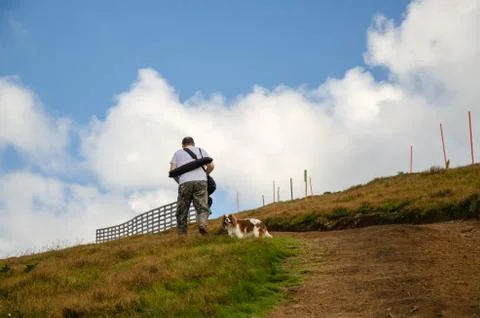 Walking up the hill Stock Photos