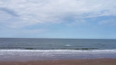 Walking in holkham beach in united kingdon in spring time Stock Footage 159015980