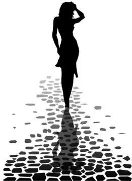 Walking home barefoot Stock Illustration