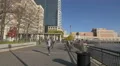 Walking on the Hudson River Waterfront Walkway 4k or 4k+ Resolution