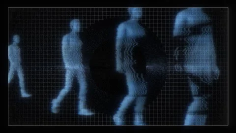 Walking Human Figures Digital Screen 動画素材 263724929
