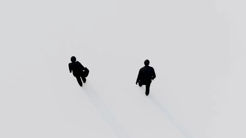 Walking human silhouette isolated on bright background. Stock Footage 327804284