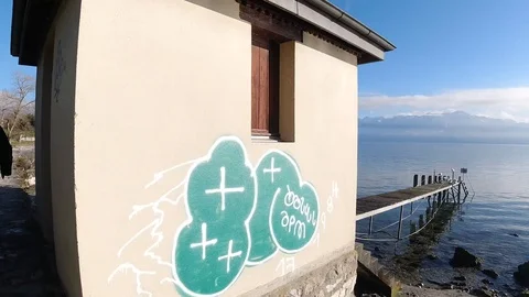 Walking Hyperlapse of Lutry Switzerland Stock Footage 130152444