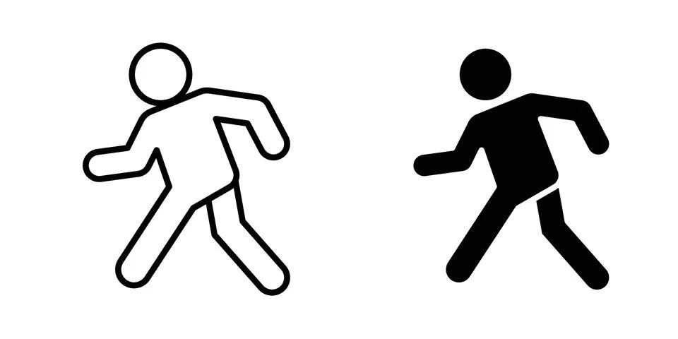 Walking icon for design projects and web UI Stock Illustration