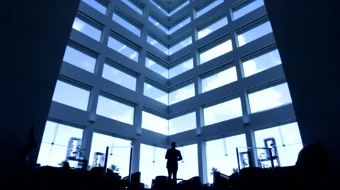 Walking Inside Buliding Stock Footage 44248212