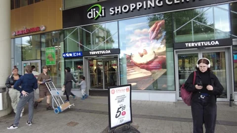 Walking inside the Dixi shopping centre Stock Footage 252997646