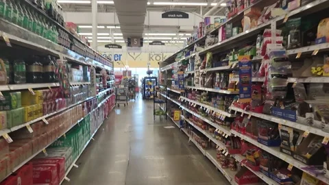 Person Walking Supermarket Aisle Stock Video Footage | Royalty Free ...