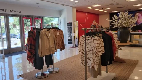 Walking Inside of Macy's Retailer Store Merchandise Products Stock Footage 251349122