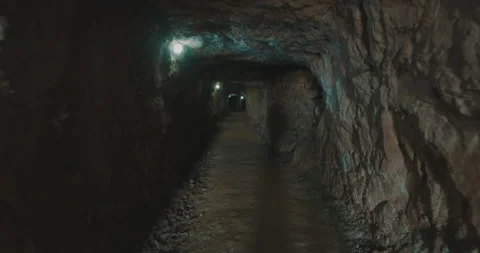 Walking Inside a Mine Stock Footage 164490827