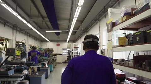 Walking inside the moulding factory Video stock 288227449