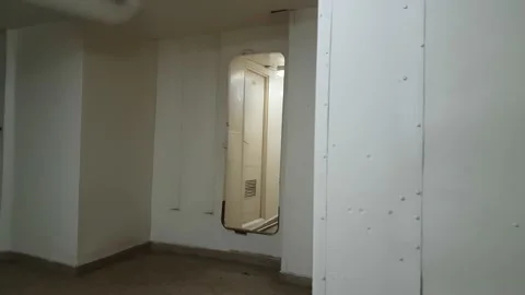 Walking inside the ship Stock Footage 138756745