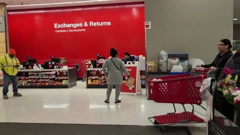 Walking Inside of Target Los Angeles Gardena California Exchanges and Returns Stock Footage 227549650