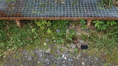 Walking up the iron stairs Video stock 115485449