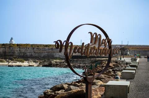 Walking on Isla de Las Palomas, Gibraltar Strait Stock Photos