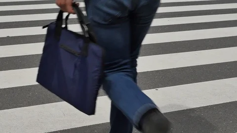 Walking the Japanese worker, no face Stock-Footage 86059098
