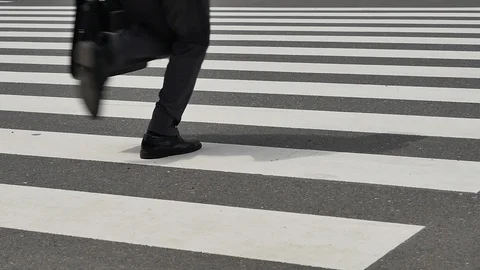 Walking the Japanese worker, no face Stock Footage 88887142