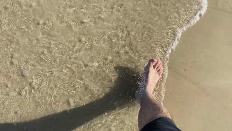 Walking on Joaquina beach in Florianopolis. Stock Footage 201826366