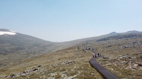 Walking to Kosciuszko Stock Footage 123880026