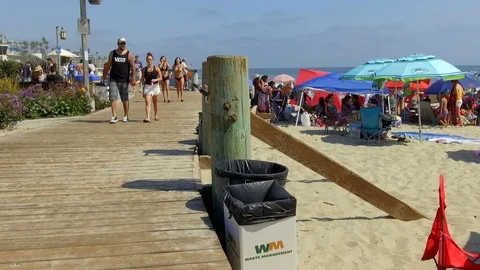 Walking in Laguna Main Beach Timelapse Stock Footage 91721377