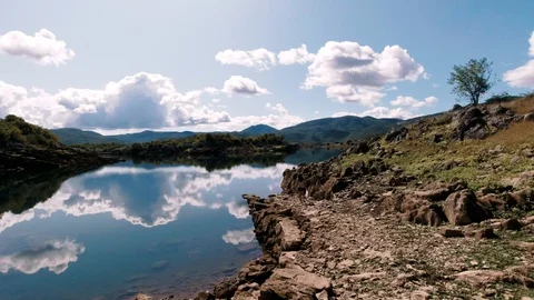 Walking to the lake Stock Footage 129749711