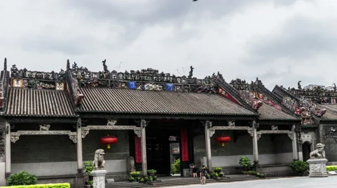 Walking from left to right,the famous Chenjiaci building(folk art museum) Stock-Footage 40206480