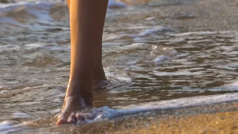 Walking legs beach Video stock 107778860