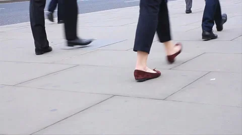 Walking Legs of Commuters - 50FPS - Close Up Stock Footage 38460774