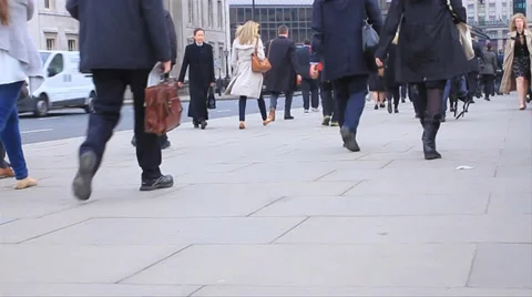 Walking Legs of Commuters - 50FPS Stock Footage 38460810