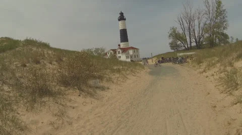 Walking to the Lighthouse, Version #1 Video stock 24153230