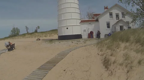 Walking to the Lighthouse, Version #3 Video stock 24152539