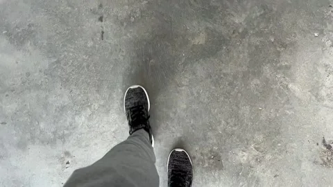 Walking looking down slowmo Stock-Footage 212466467