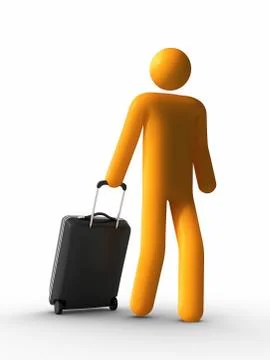 Walking with luggage Illustrazione stock