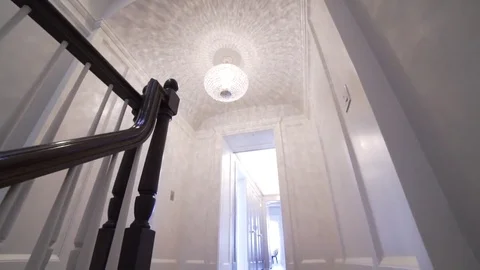 Walking up a luxury staircase Видео 80426734