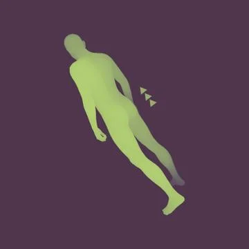 Walking Man. 3D Human Body Model. Design Element. Vector Illustration. Stock Illustration