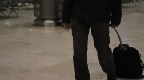Walking man at the airport Video stock 35472863