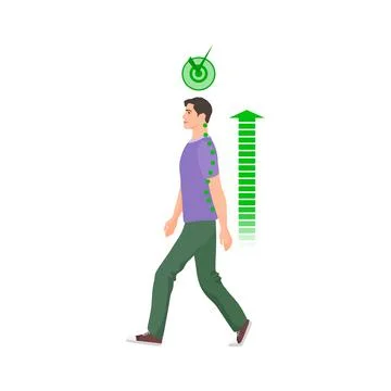 Walking man in correct spine posture Stock Illustration