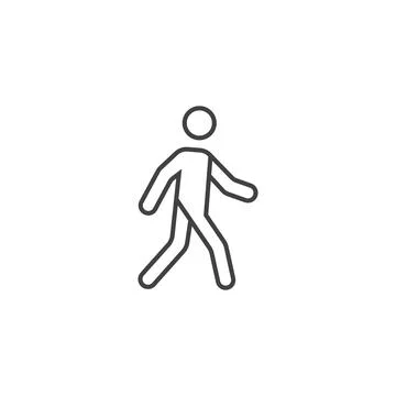 Walking man icon in flat style. People vector illustration on isolated back.. イラスト素材
