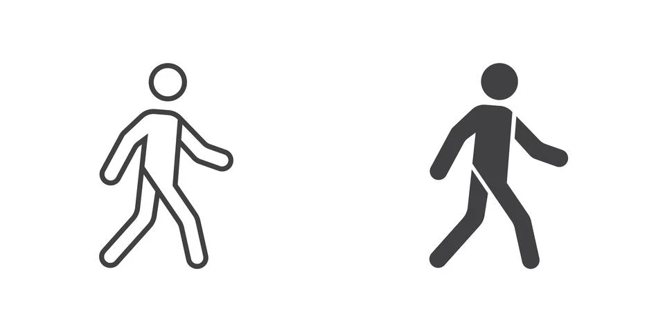 Walking man icon in flat style. People vector illustration on isolated back.. イラスト素材